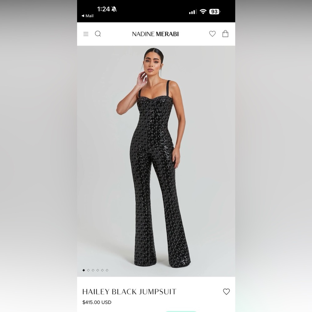 Nadine Merabi Hailey jumpsuit in black XS. Worn twice in great condition.